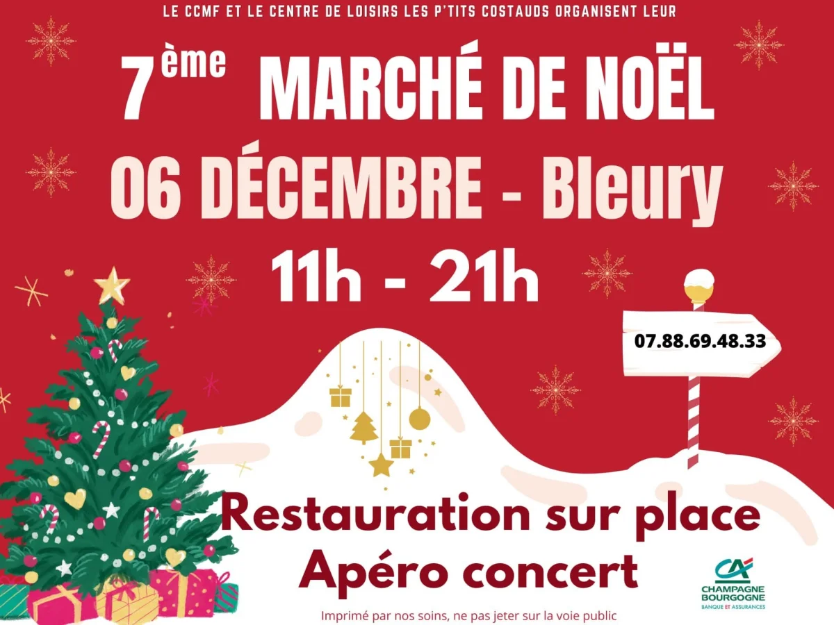 7ème marché de Noël – Bleury (Place de Bleury, 89110) (affiche de l’événement)