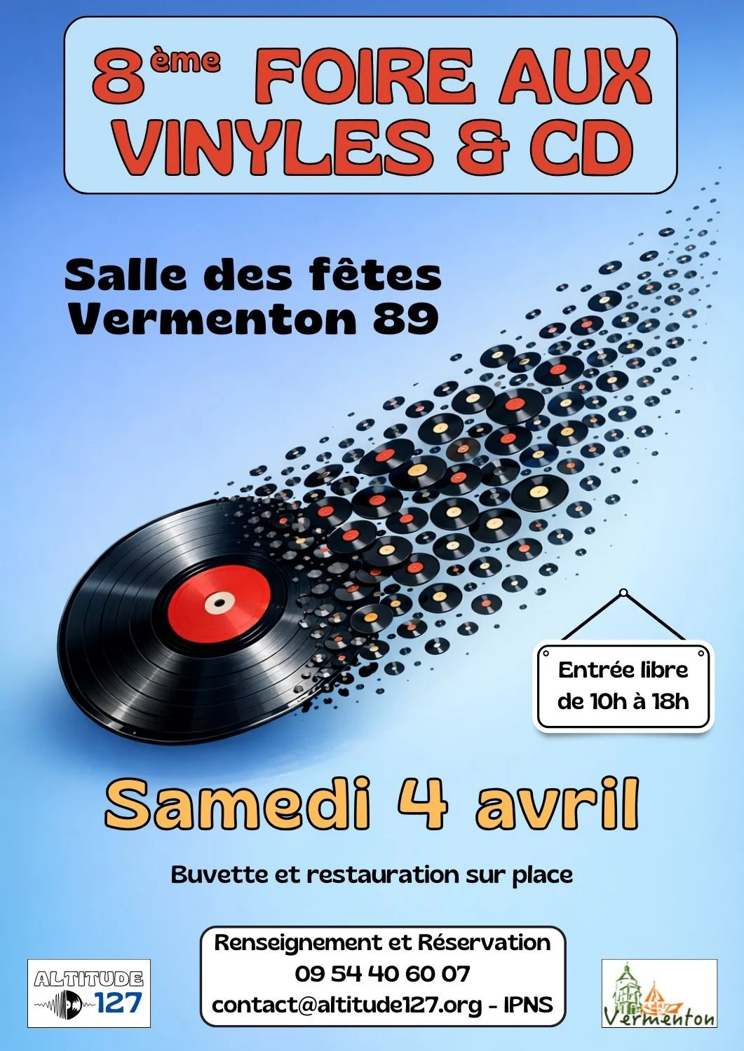 8ème Foire aux vinyles et cds de Vermenton – Vermenton (Salle des fêtes) (affiche de l’événement)