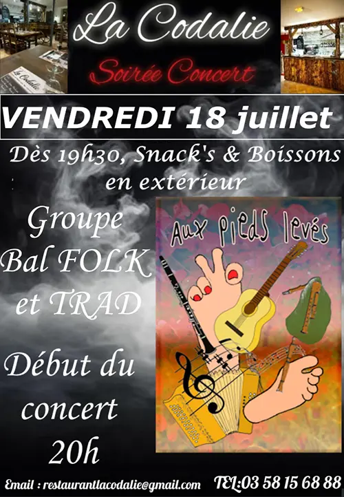 Bal Folk avec le groupe Aux Pieds Levés – Passy (La Codalie) (affiche de l’événement)