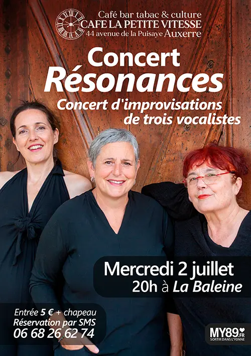Concert "Résonances" : Concert d'improvisations de trois vocalistes – Auxerre (La Baleine) (affiche de l’événement)