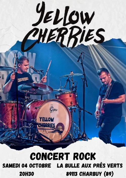 Concert rock avec Yellow Cherries (prix du jury 2025 du tremplin de l'Othe Armance Festival
et gagnants des tremplins Ebullison et Wanagain Festival) – Charbuy (La Bulle aux Prés Verts) (affiche de l’événement)