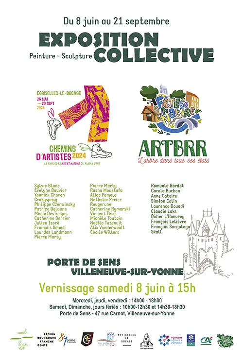 Expo collective Le Ruban Vert Villeneuve sur Yonne 8 juin 21 sept 2024.webp