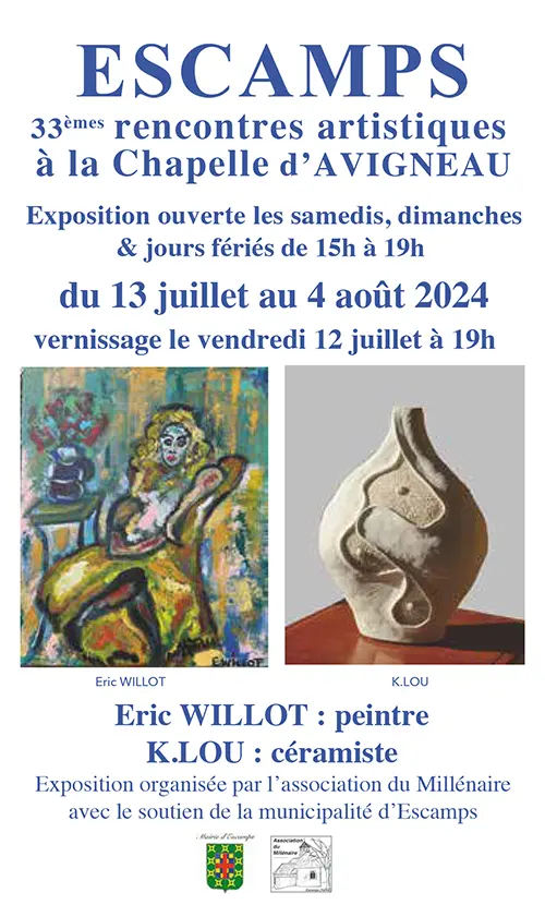 Expo rencontres artistiques Chapelle Avigneau Escamps 12 07 2024.webp