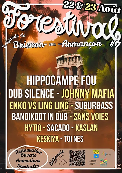 Forestival (7ème édition) : concerts, animations, spectacle et restauration – Brienon-sur-Armançon  (Baignade) (affiche de l’événement)