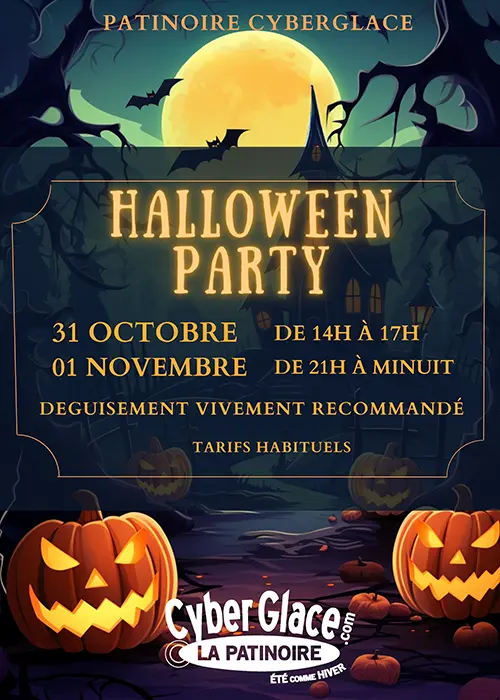 Halloween Party : Grande Nocturne Halloween : frissons, glisse et ambiance garantie ! – Monéteau (Patinoire Cyberglace) (affiche de l’événement)