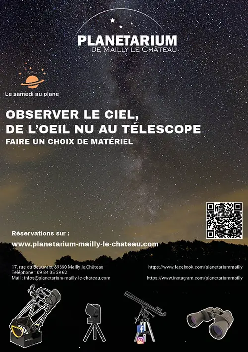 Le samedi au plané - Observer le ciel – Mailly-le-Château (Planétarium - Espace nature du Beauvais) (affiche de l’événement)