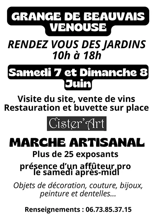 Marché artisanal et Rendez-vous aux jardins – Venouse (La Grange de Beauvais) (affiche de l’événement)