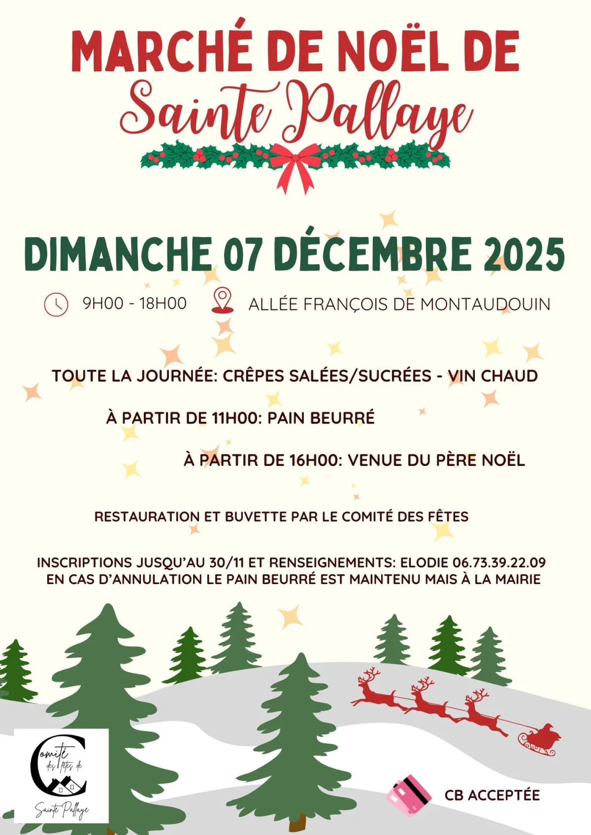 ANNULE // Marché de Noël – Sainte Pallaye (Extérieur / Allée François de Montaudoin) (affiche de l’événement)