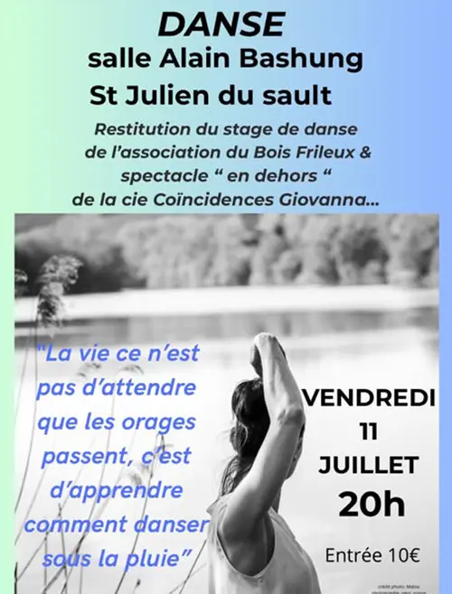Restitution du stage de danse de l’association du Bois Frileux & spectacle "en dehors" de la cie Coïncidences Giovanna... – Saint-Julien-du-Sault (Salle Alain Bashung) (affiche de l’événement)