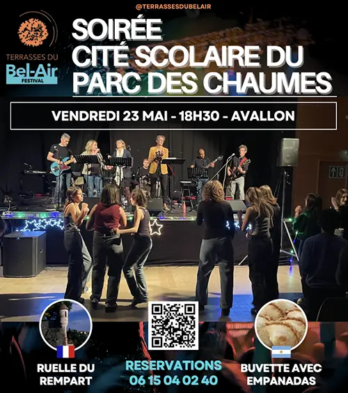 Cité scolaire Parc des Chaumes dans le cadre du Festival Terrasses du Bel-Air – Avallon (Terrasses du Bel Air) (affiche de l’événement)