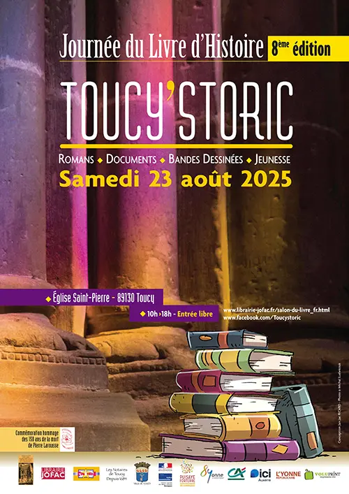 Projection du film "Conclave" d'Edward Berger animé par Bernard Lecomte (spécialiste reconnu du Vatican) dans le cadre de Toucy'Storic 2025 – Toucy (Cinéma Cinétoile) (affiche de l’événement)