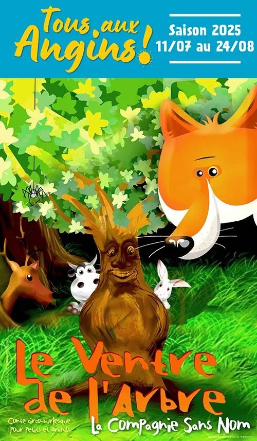 Spectacle en famille : "Le ventre de l’arbre" (Conte circo - burlesque / À partir de 4 ans) dans le cadre du Festival "Tous aux Angins !" – Tannerre-en-Puisaye (Lieu-dit Les Angins) (affiche de l’événement)