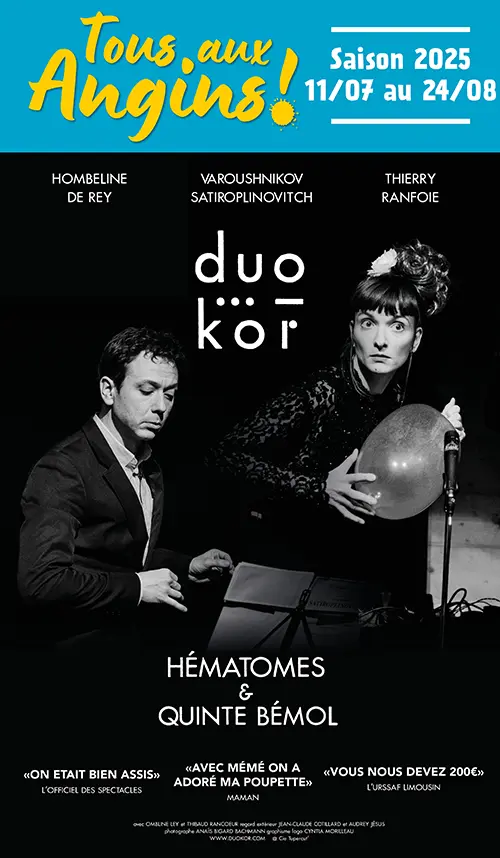 Théâtre musical avec "Duo Kor" (Tout Public) dans le cadre du Festival "Tous aux Angins !" – Tannerre-en-Puisaye (Lieu-dit Les Angins) (affiche de l’événement)