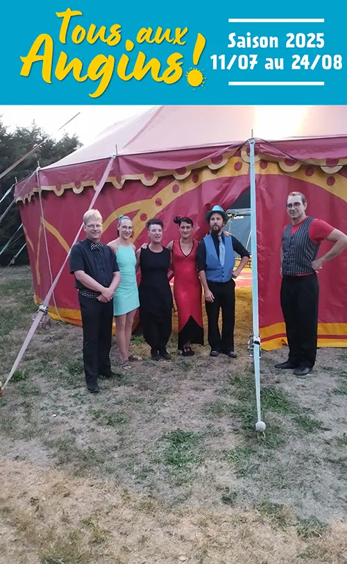 Cabaret cirque (Cirque-Clown / Tout public) dans le cadre du Festival "Tous aux Angins !" – Tannerre-en-Puisaye (Lieu-dit Les Angins) (affiche de l’événement)