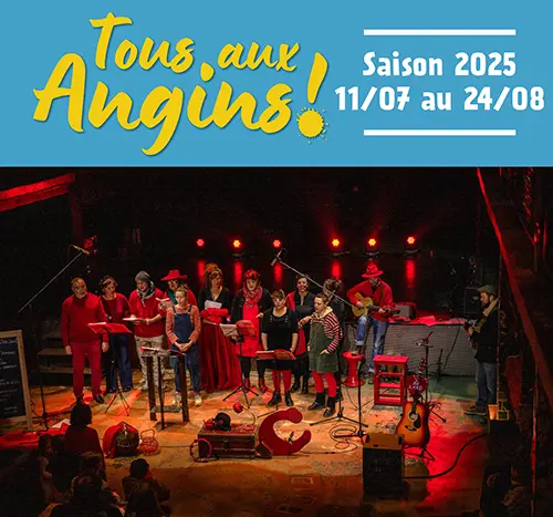 Musique avec Les cœurs de lard, mais rouge (groupe vocal festif) dans le cadre du Festival "Tous aux Angins !" – Tannerre-en-Puisaye (Lieu-dit Les Angins) (affiche de l’événement)