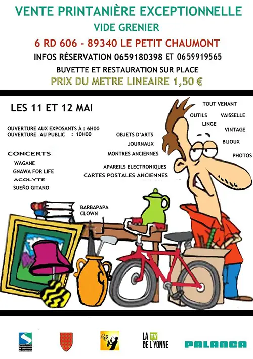 Vente printanière exceptionnelle + Vide Grenier + Animations, expositions et concerts – Le Petit Chaumont (6 RD 606) (affiche de l’événement)