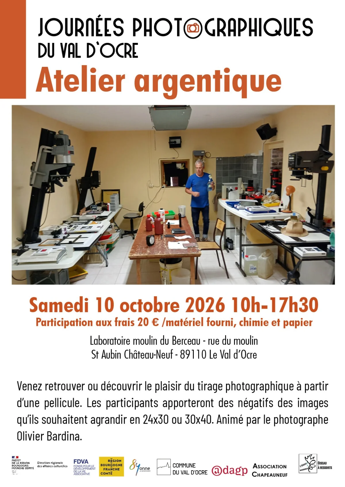 Atelier argentique – Le Val d'Ocre (laboratoire du moulin du Berceau) (affiche de l’événement)