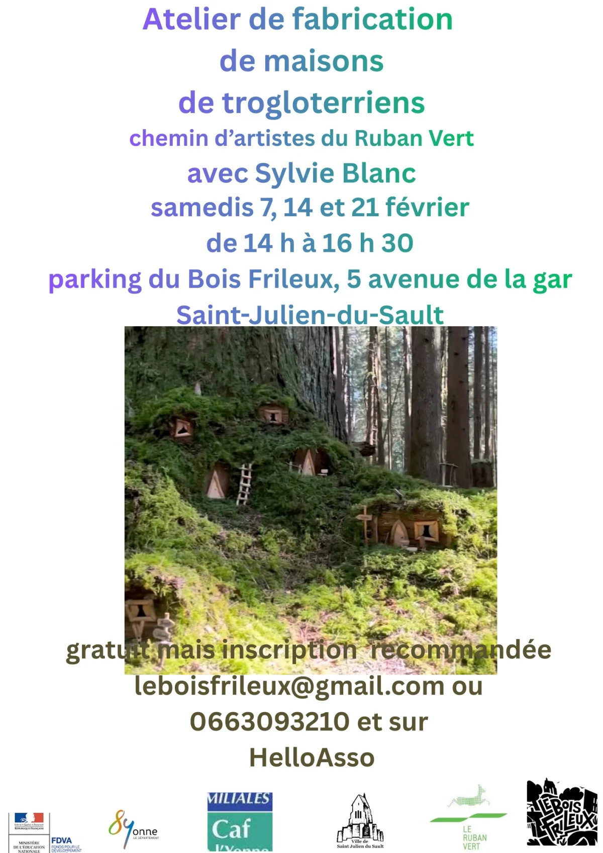 Construction de maisons de trogloterriens – Saint Julien du Sault (parking du Bois Frileux) (affiche de l’événement)