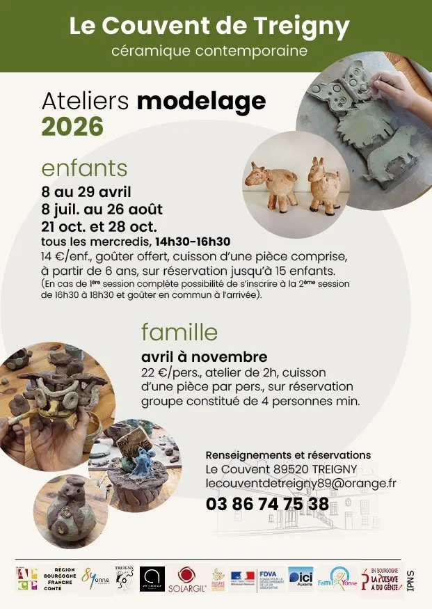 Ateliers / Stages céramique - le Couvent de Treigny – Treigny (Le Couvent) (affiche de l’événement)