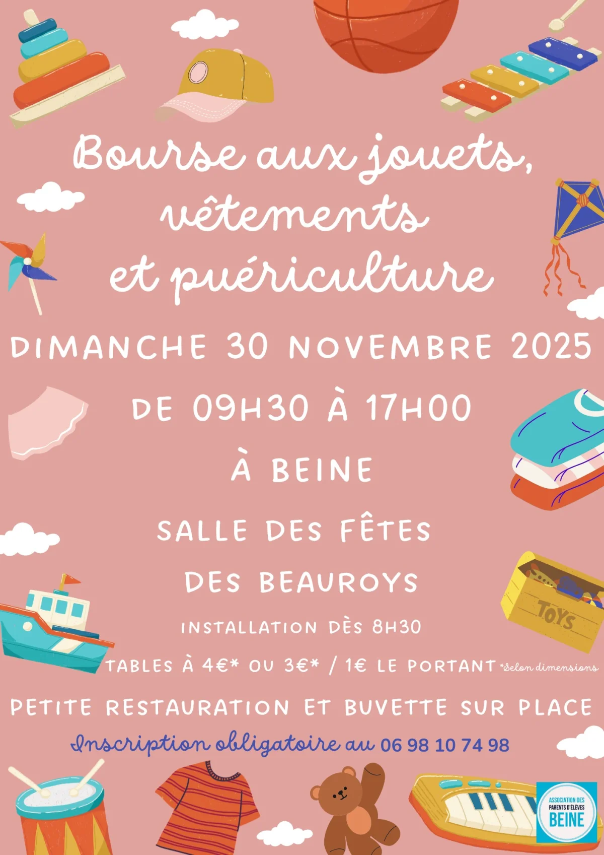 Bourse aux jouets, vêtements et puériculture – Beine (Salle Les Beauroy) (affiche de l’événement)
