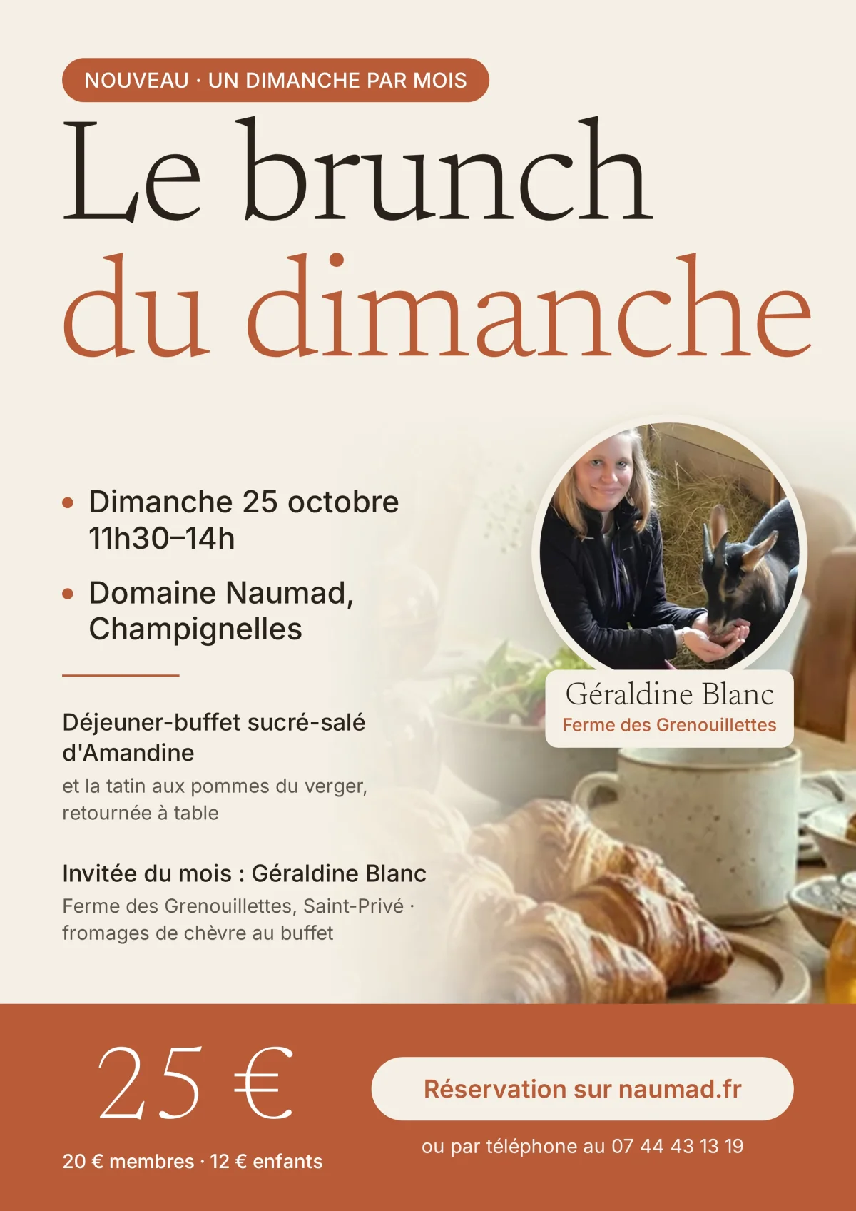 Brunch du Dimanche 25 octobre au Domaine Naumad – Champignelles (Domaine Naumad) (affiche de l’événement)