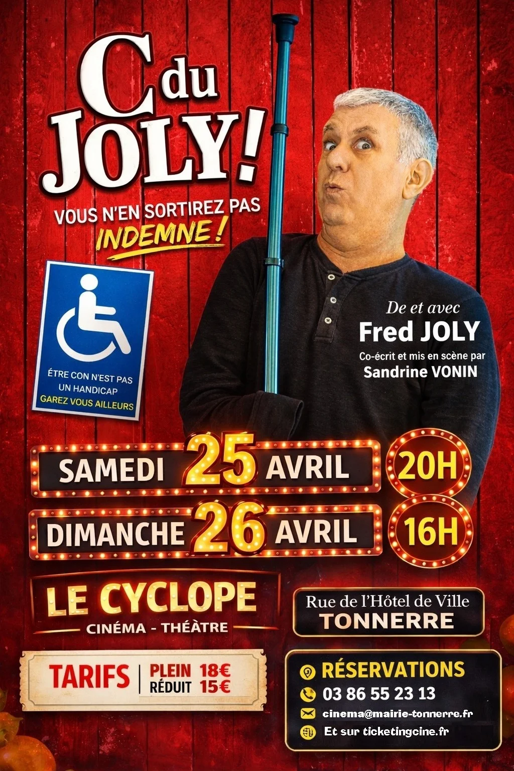 "C du Joly !" de et avec Fred Joly – Tonnerre (Le Cyclope) (affiche de l’événement)