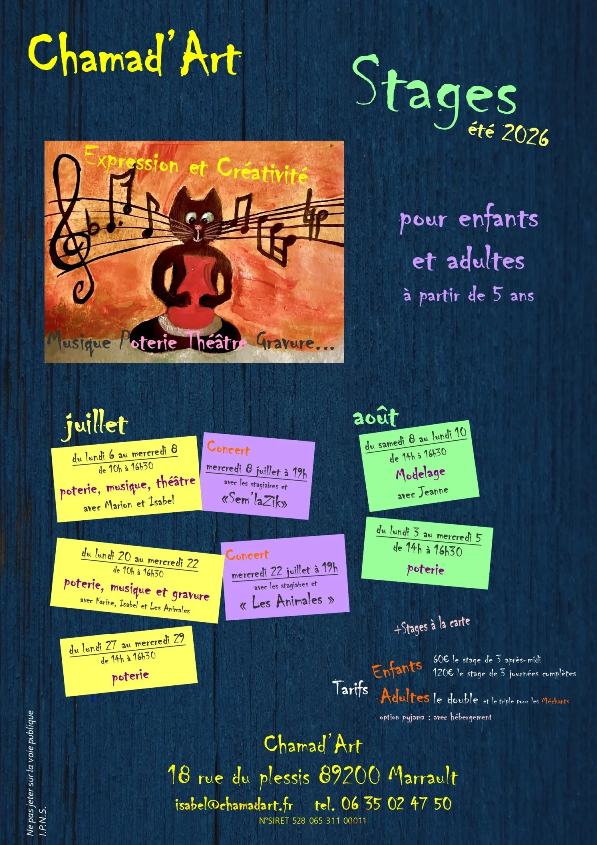 Chamad’Art / Stages d’ete – Marrault (chamadart) (affiche de l’événement)