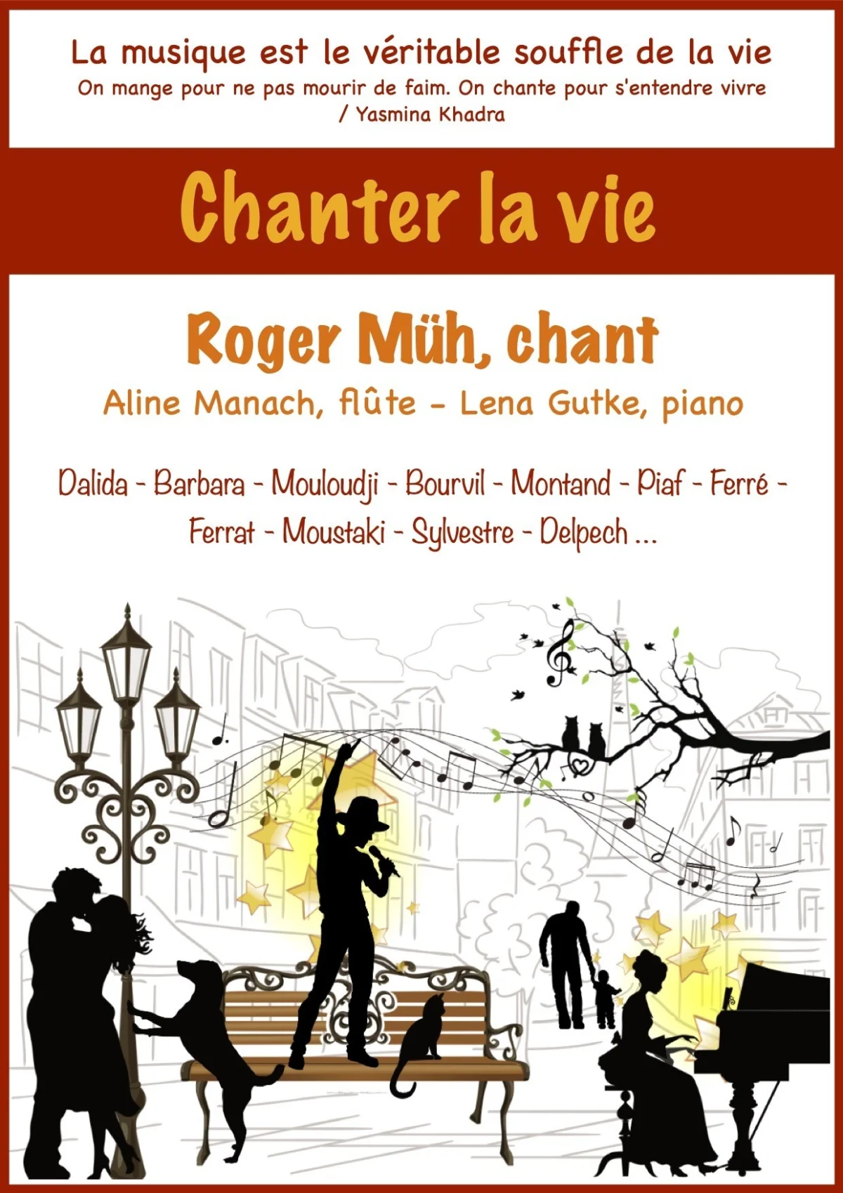CHANTER LA VIE – Auxerre (théâtre La scène des quais) (affiche de l’événement)