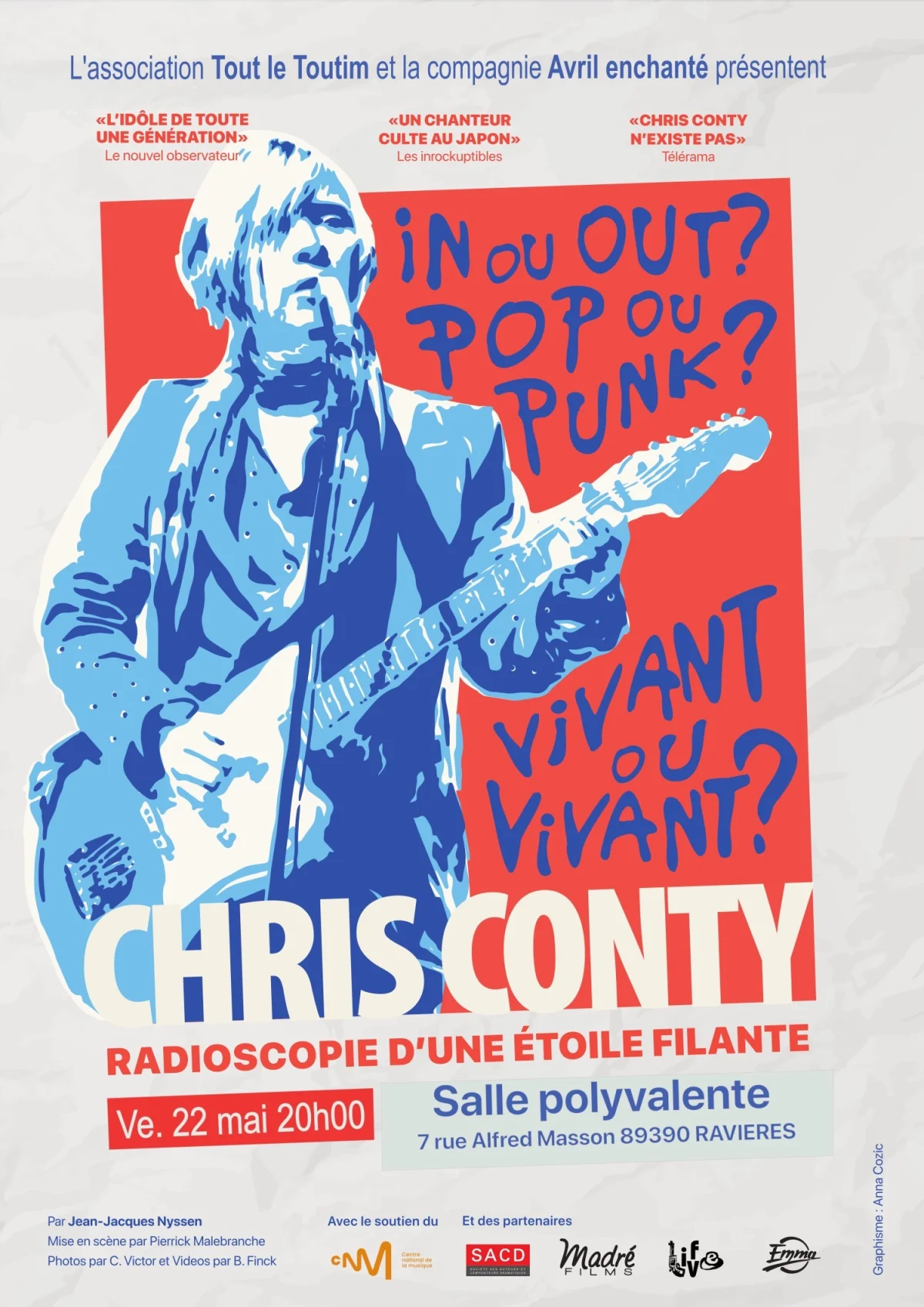 Chris Conty / radioscopie d'une étoile filante – Ravières (Salle polyvalente) (affiche de l’événement)