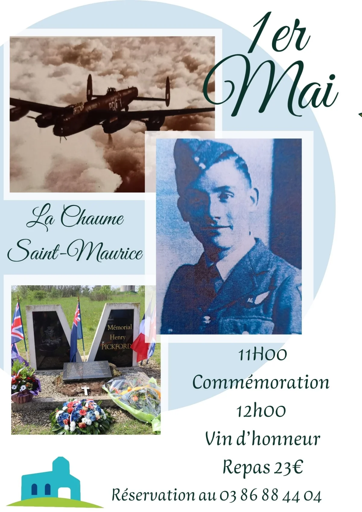 Commémoration du 1er mai suivi d’un vin d'honneur et repas – Saint-Maurice-aux-Riches-Hommes (La Chaume) (affiche de l’événement)