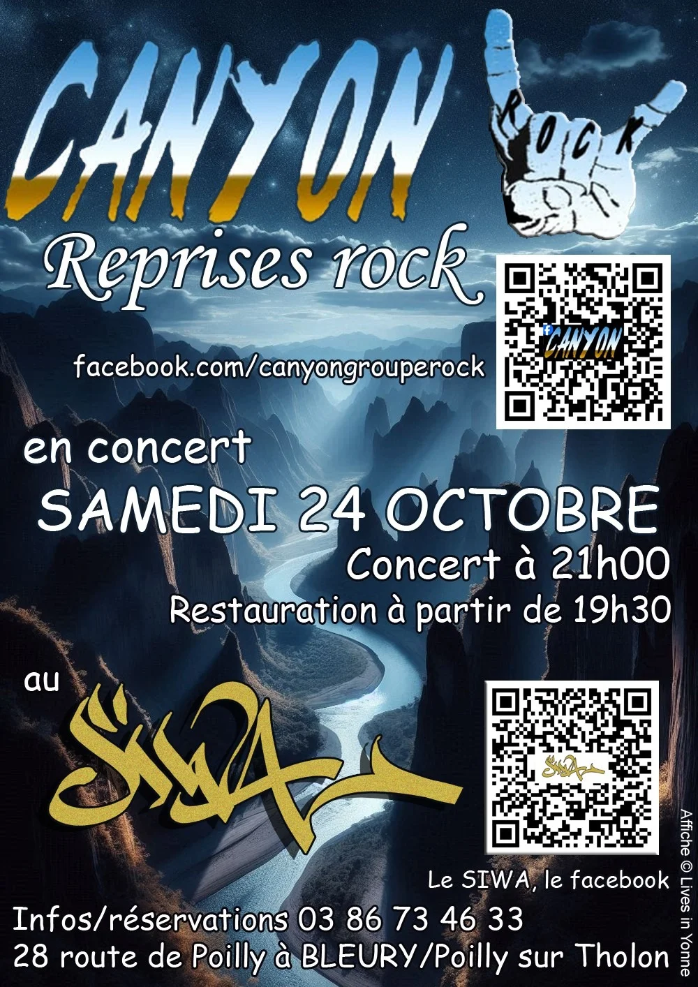 Concert avec le groupe Canyon – Bleury (Le Siwa) (affiche de l’événement)