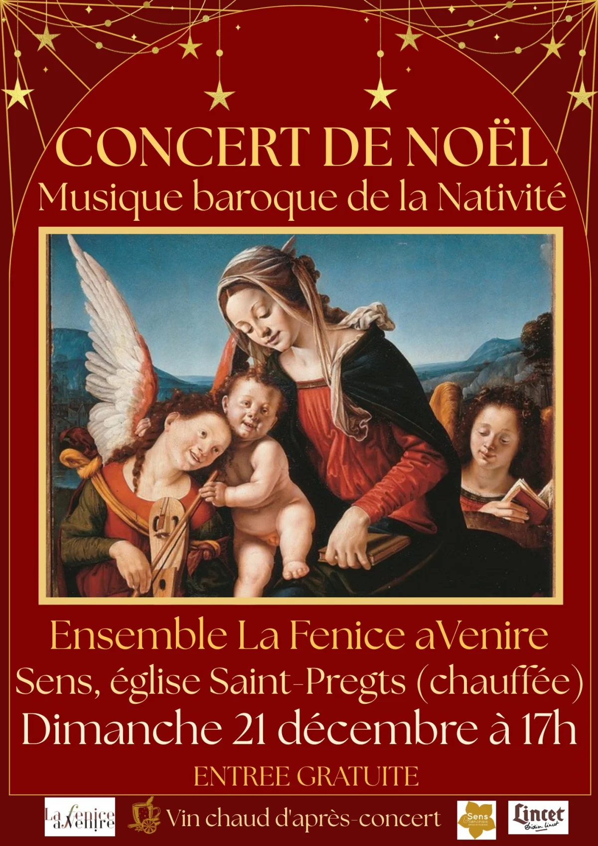 Concert de Noël de musique baroque: Angeli & Pastori – Sens (Eglise Saint Pregts) (affiche de l’événement)
