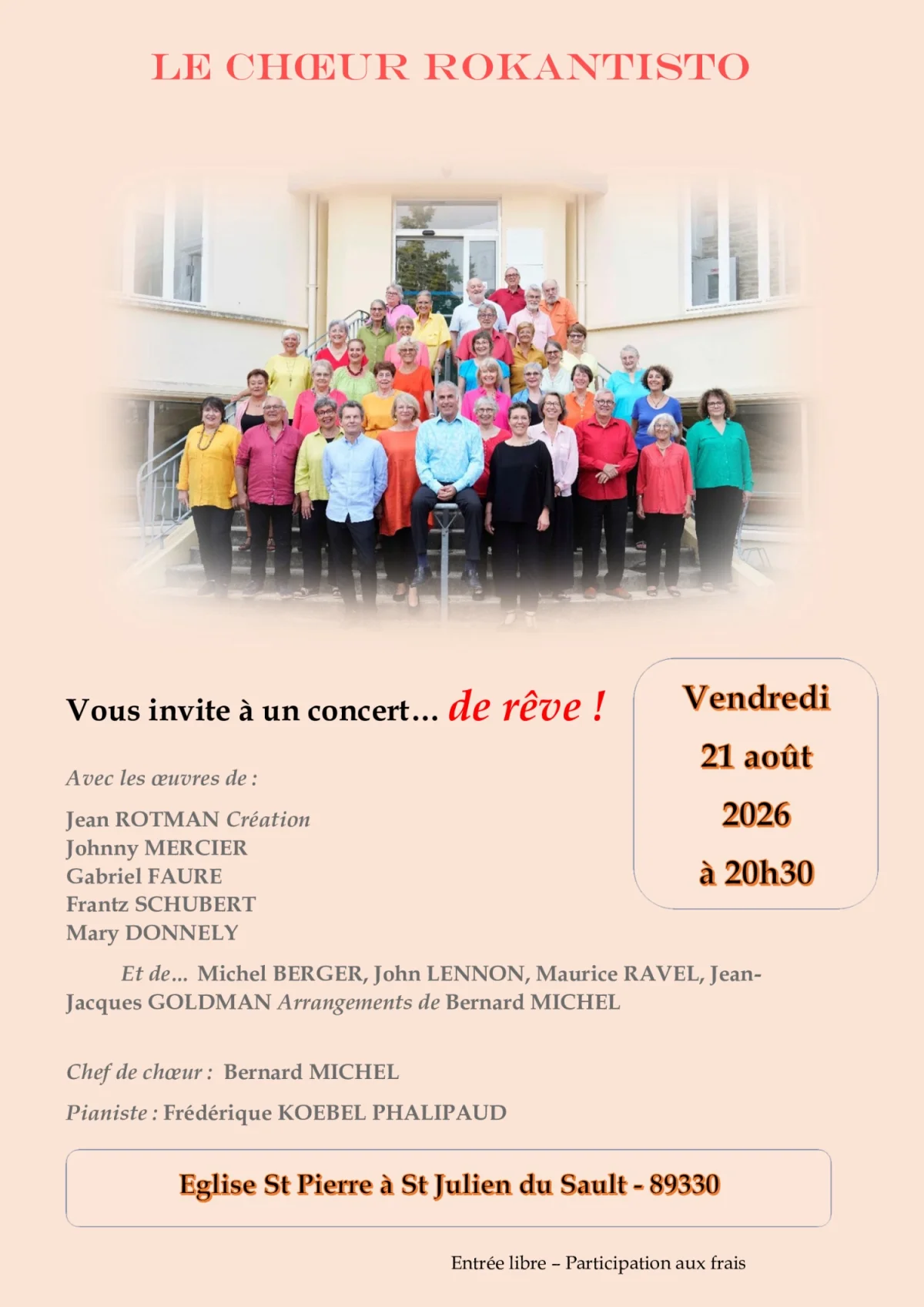 "Concert de rêve" – Saint Julien du Sault (Collégiale Saint Pierre) (affiche de l’événement)