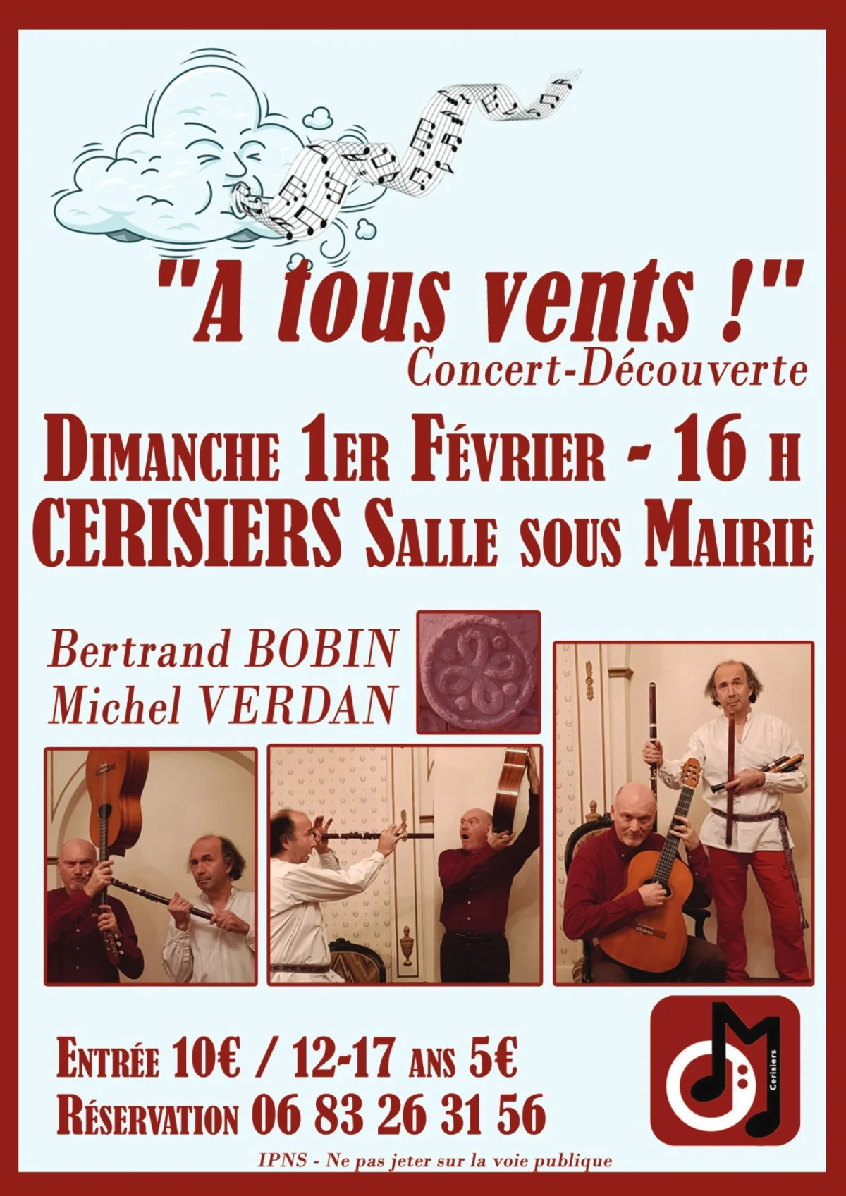 Concert-Découverte "A tous vents" – Cerisiers (Salle sous la mairie) (affiche de l’événement)