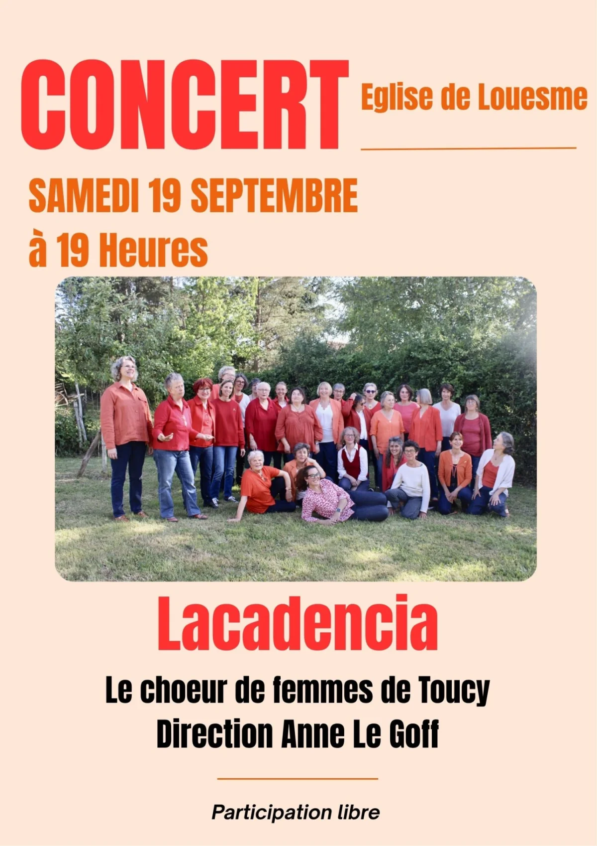 Concert du chœur de femmes de Toucy Lacadencia – Louesme / Côte d'or (Église) (affiche de l’événement)