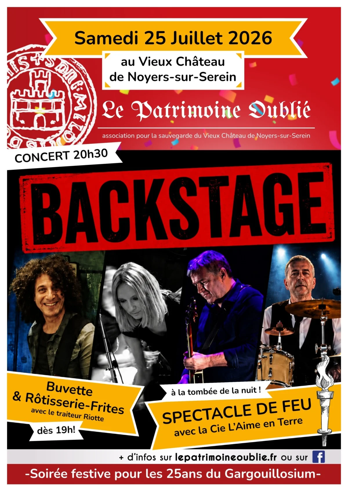 Concert du groupe Backstage – Noyers (Site du vieux chateau, chemin de briquotte) (affiche de l’événement)