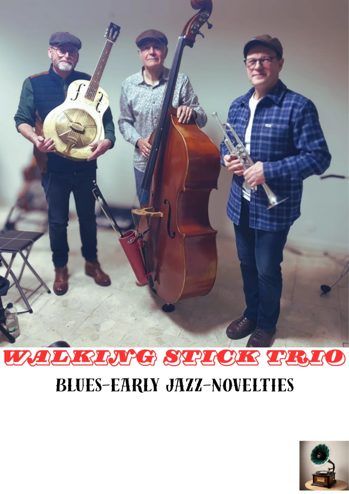 Concert jazz, blues et novelties avec guitare, ukulélé, banjo, guitare hawaïenne, trompette et contrebasse – Sens (Bar le Patio) (affiche de l’événement)