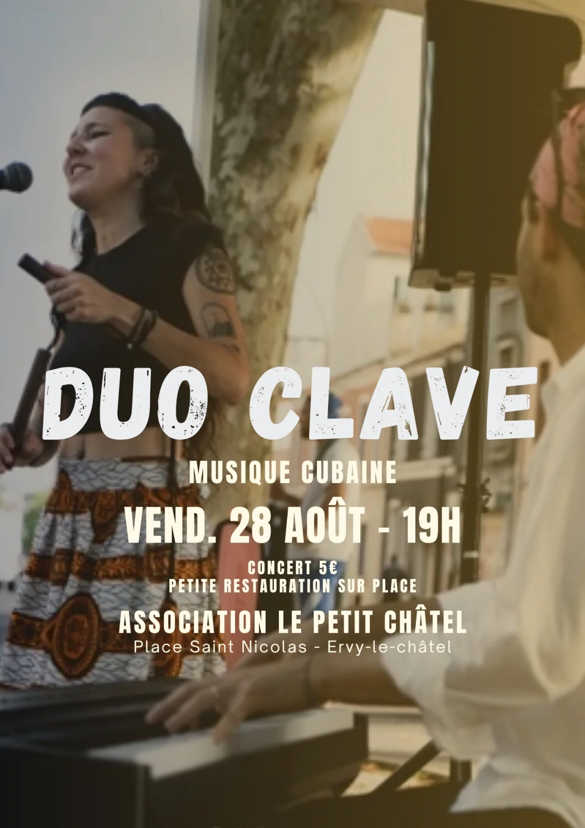 Concert Live Duo Clave - Musique Cubaine – Ervy-le-Châtel / Aube (Place Saint Nicolas) (affiche de l’événement)