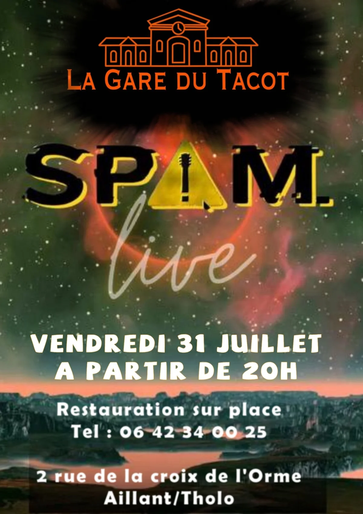 Concert avec Spam (Pop / Rock) – Aillant sur Tholon (La Gare du Tacot) (affiche de l’événement)