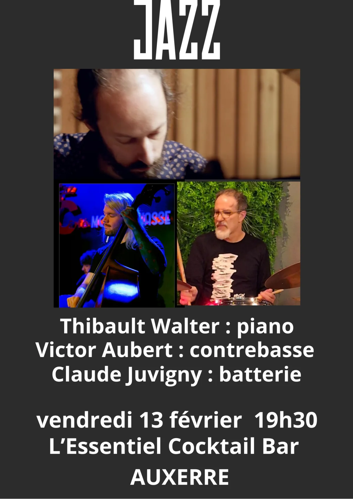 concert trio jazz – Auxerre (L'Essentiel Cocktail Bar) (affiche de l’événement)