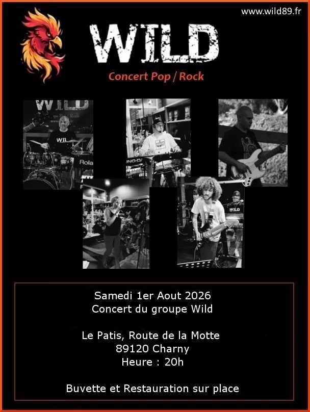 Concert avec Wild – Charny (Le Patis / salle polyvalente) (affiche de l’événement)