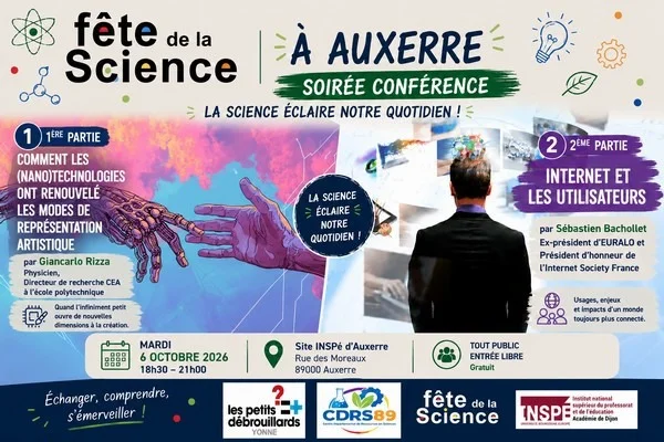 Conférences dans le cadre de la 35ème Fête de la Science – Auxerre (INSPé - Site d'Auxerre) (affiche de l’événement)