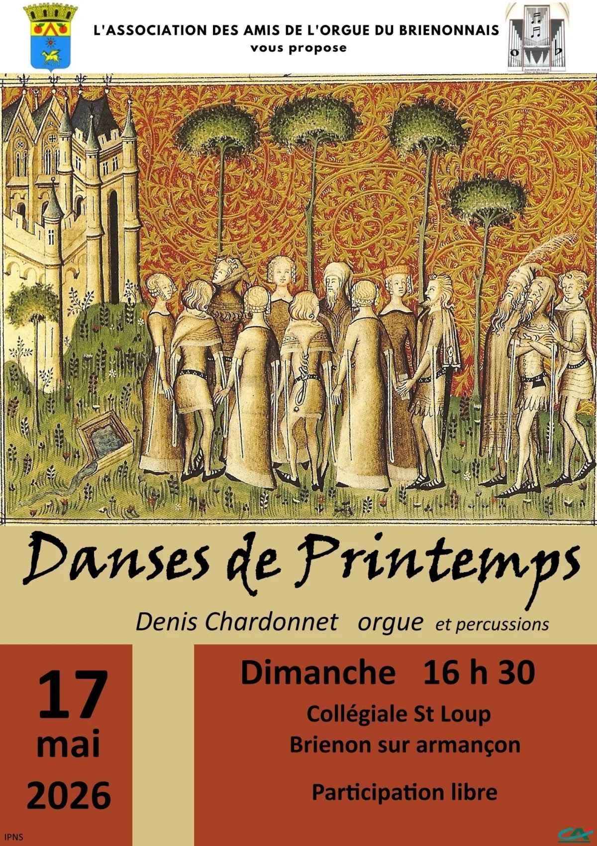 Danses de Printemps – Brienon sur Armançon (Collégiale St Loup) (affiche de l’événement)