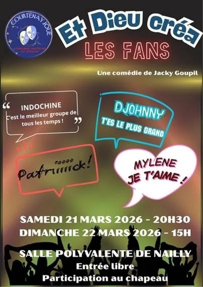 Et Dieu créa les fans – Nailly (Salle polyvalente) (affiche de l’événement)