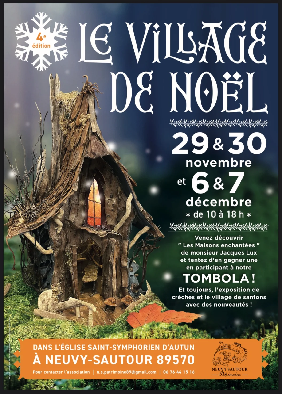 Exposition de crèches, de maisons enchantées et du village de Santons – Neuvy-Sautour (Église St Symphorien) (affiche de l’événement)