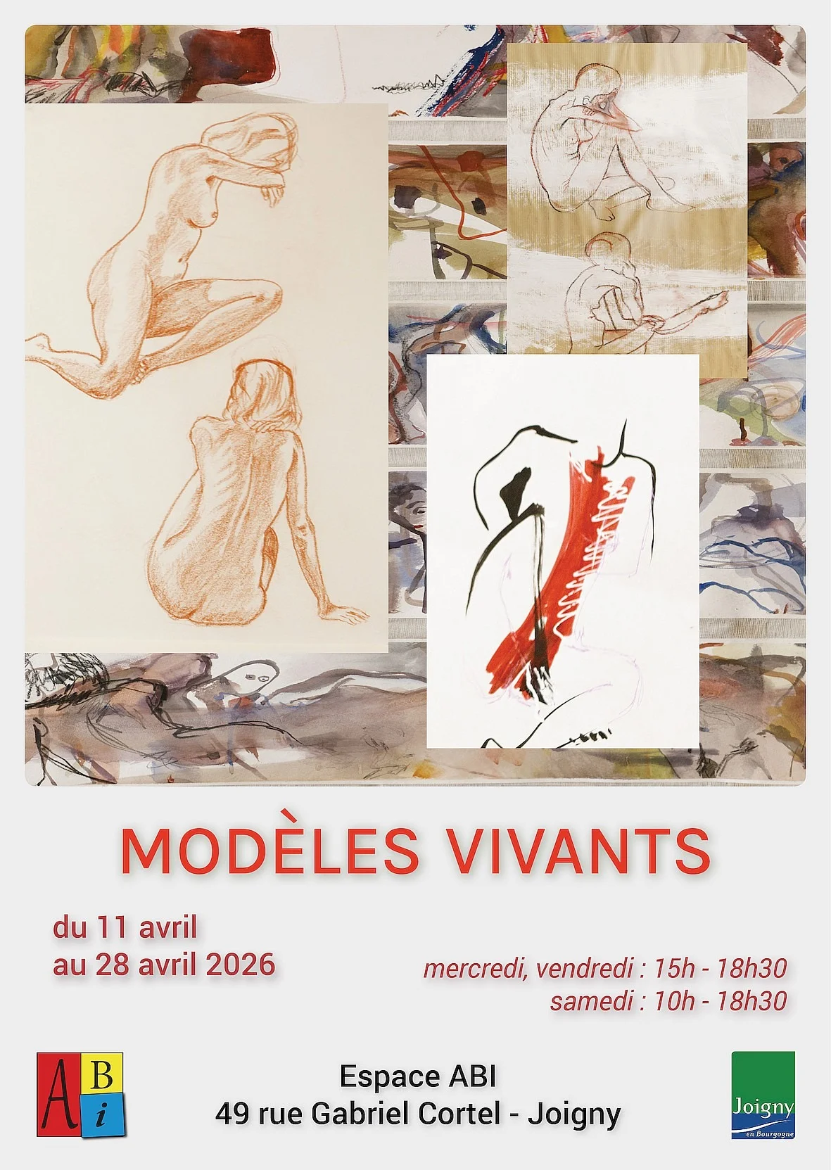 Exposition : Modèles vivants – Joigny (Espace ABI) (affiche de l’événement)