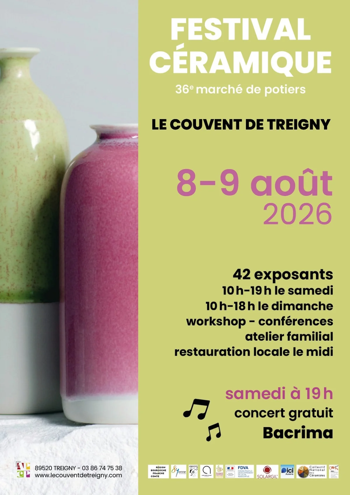 Festival de la Céramique du Couvent de Treigny - Marché potier avec 42 exposants – Treigny (Le Couvent) (affiche de l’événement)
