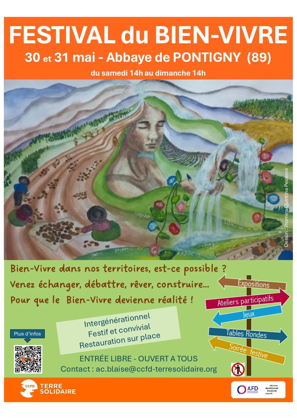 Festival du bien vivre – Pontigny (Fondation Schneider et Abbaye) (affiche de l’événement)