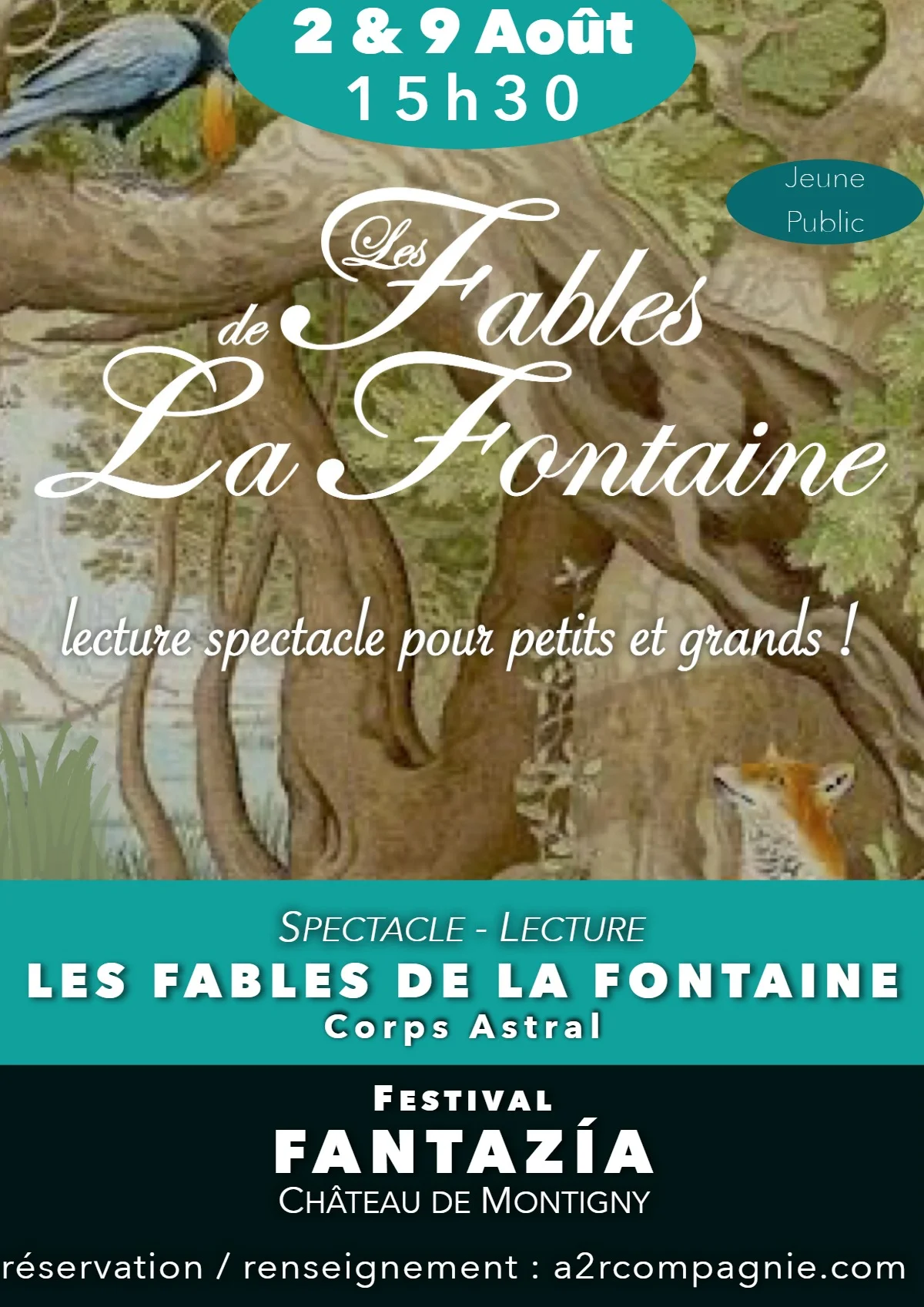 Lecture spectacle jeune public : "Les Fables de la Fontaine" dans le cadre du 7ème Festival Fantazía – Perreux / Charny Orée de Puisaye (Château de Montigny) (affiche de l’événement)