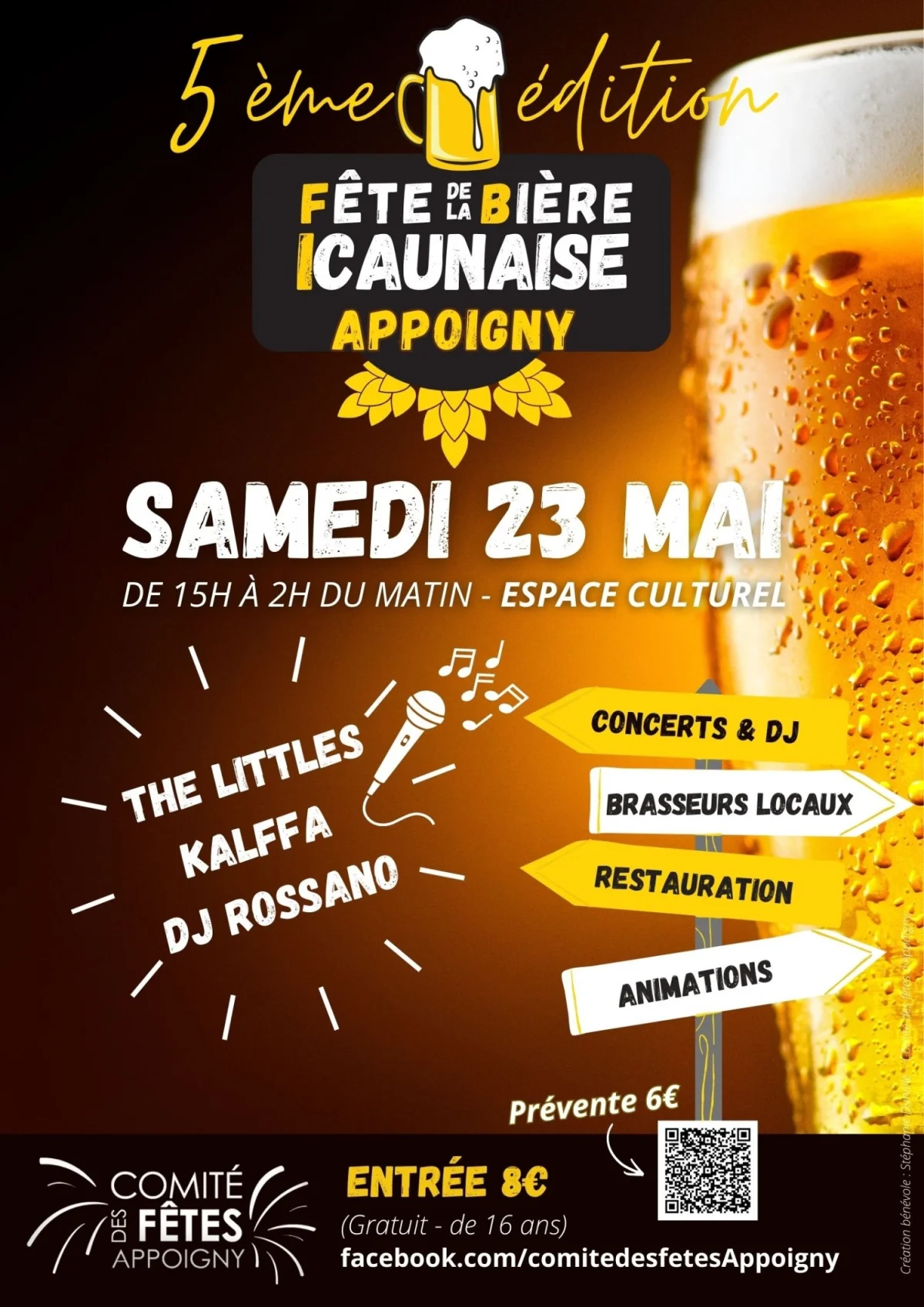 Fête de la bière Icaunaise (Concerts & DJ - Brasseurs locaux - Restauration - Animations) – Appoigny (Parking de l'espace culturel) (affiche de l’événement)